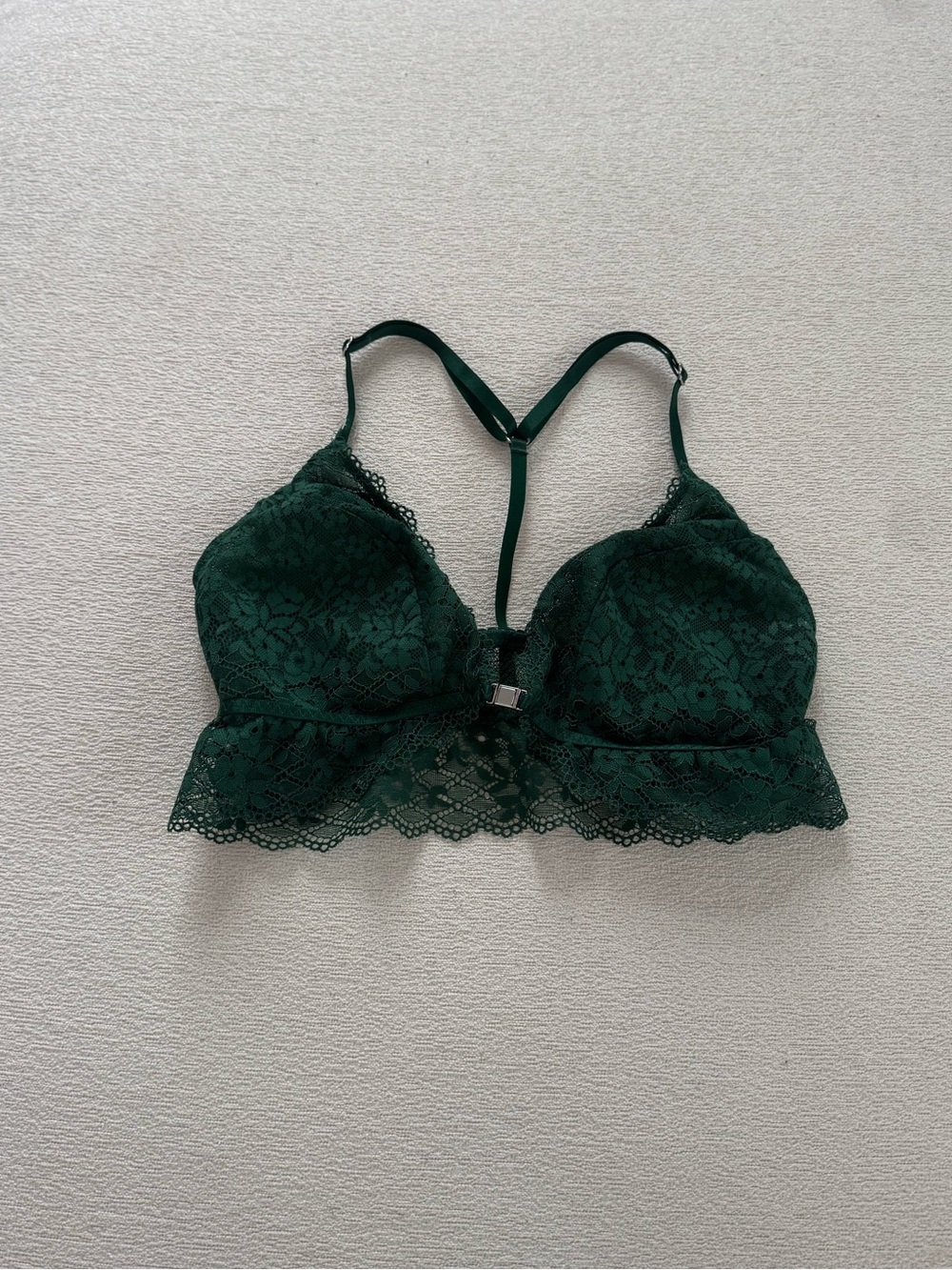 Gilligan & O’Malley Green Lace Racerback Bralette XS